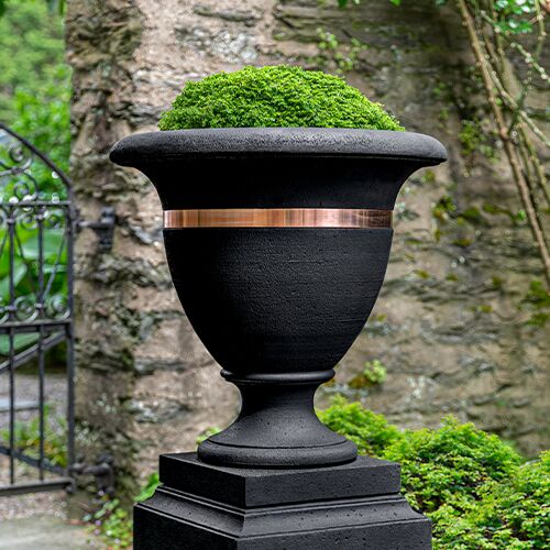 26" Classic Copper Banded Urn, Nero Nuovo 2 26" Classic Copper Banded Urn, Nero Nuovo