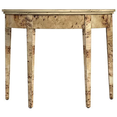 Ruth Demilune Burl 36" Console Table 2 Ruth Demilune Burl 36" Console Table