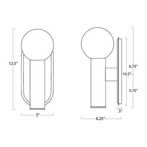 Dion Globe Outdoor Wall Sconce, Black 5 Dion Globe Outdoor Wall Sconce, Black