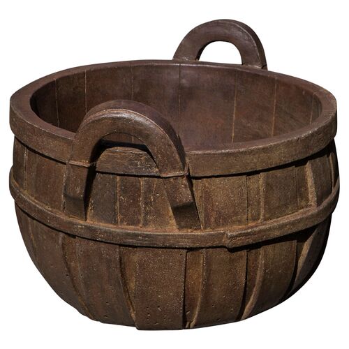 17" Apple Basket Planter, Brown
