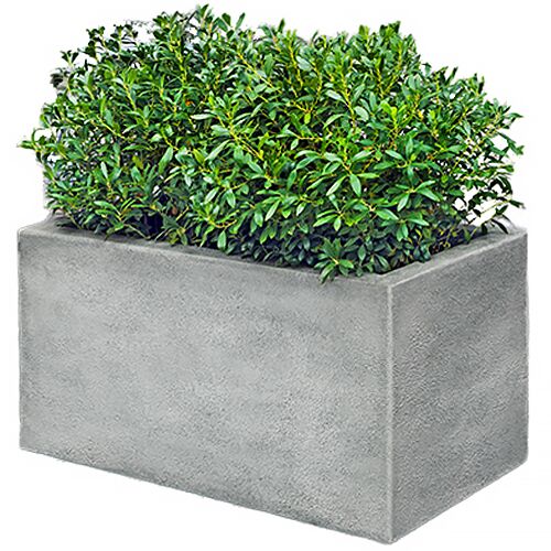 24" Metropolis Rectangle Planter, Alpine Stone