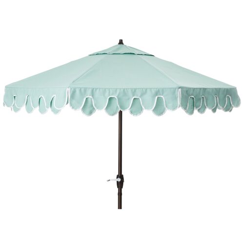 Phoebe Double Scallop Patio Umbrella, Sunbrella