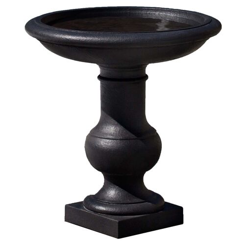 17" Balustrade Outdoor Birdbath, Black