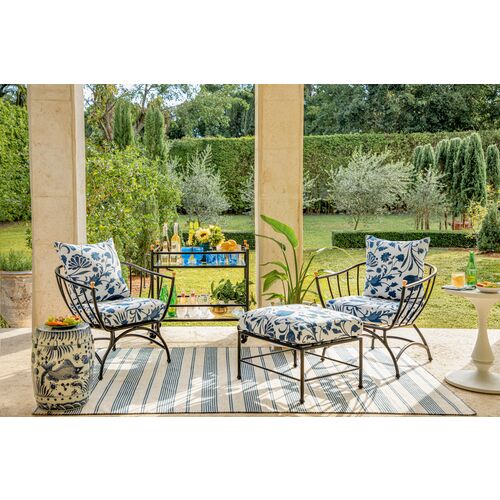 Gilford Outdoor Rug, Navy/White 5 Gilford Outdoor Rug, Navy/White
