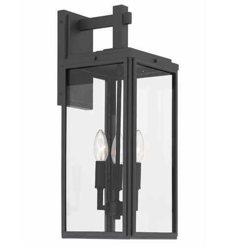 Byron 3 Light Outdoor Sconce, Matte Black 1 Byron 3 Light Outdoor Sconce, Matte Black