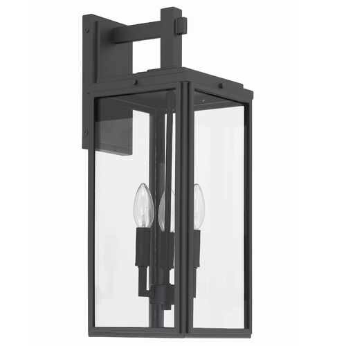 Byron 3 Light Outdoor Sconce, Matte Black 3 Byron 3 Light Outdoor Sconce, Matte Black