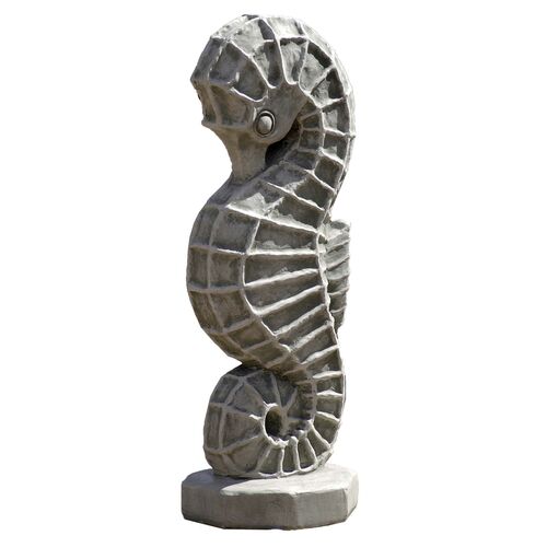 27" Seahorse Outdoor Statue, Graystone 1 27" Seahorse Outdoor Statue, Graystone