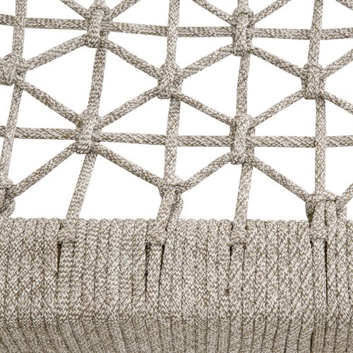 Easton Outdoor Console Table, Taupe & White Flat Rope/Gray Teak 5 Easton Outdoor Console Table, Taupe & White Flat Rope/Gray Teak