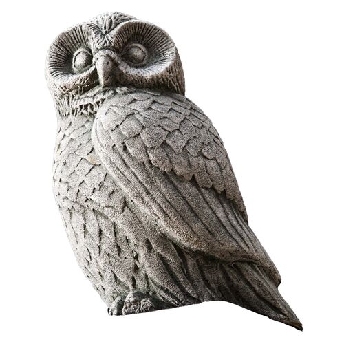 12" Night Owl Outdoor Statue, Alpine Stone 1 12" Night Owl Outdoor Statue, Alpine Stone