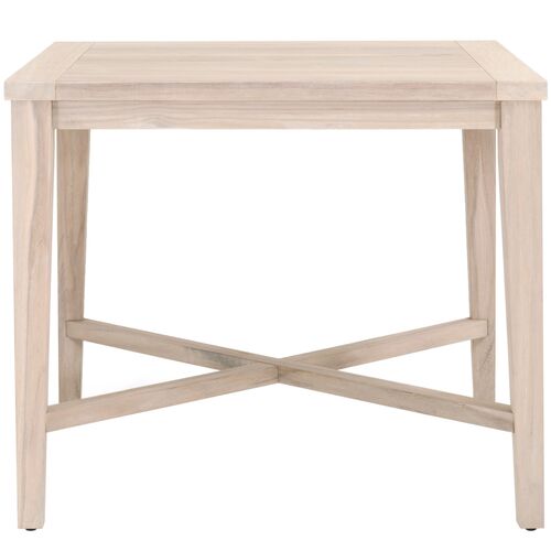 Easton Outdoor 42" Square Counter Table, Gray Teak 2 Easton Outdoor 42" Square Counter Table, Gray Teak