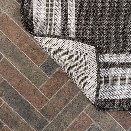 Jamie Indoor/Outdoor Rug, Black/Cream 2 Jamie Indoor/Outdoor Rug, Black/Cream