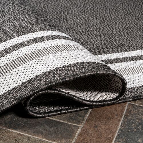 Jamie Indoor/Outdoor Rug, Black/Cream 5 Jamie Indoor/Outdoor Rug, Black/Cream