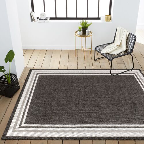 Jamie Indoor/Outdoor Rug, Black/Cream 7 Jamie Indoor/Outdoor Rug, Black/Cream