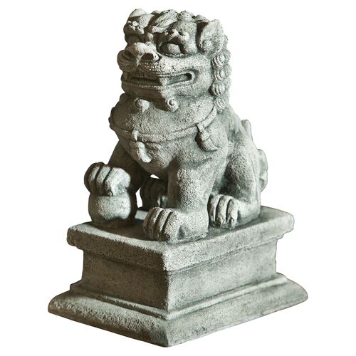 8" Right Facing Temple Foo Dog, Gray 1 8" Right Facing Temple Foo Dog, Gray