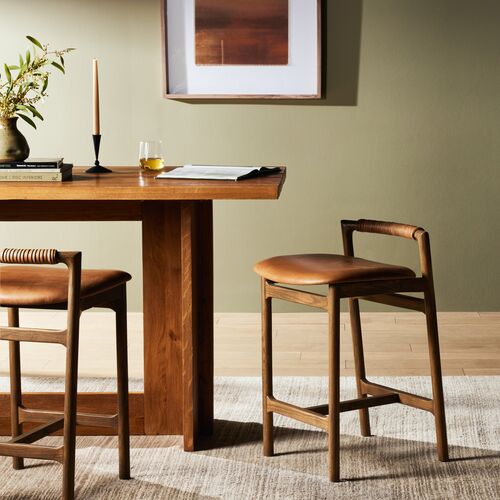 Violet Leather Counter Stool 2 Violet Leather Counter Stool