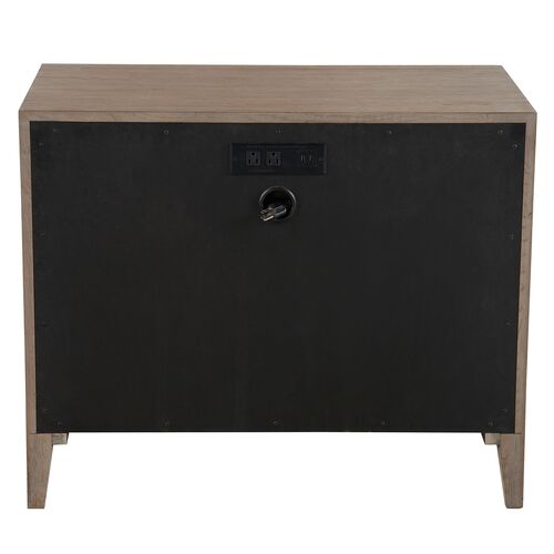 Vivian 3-Drawer Nightstand, Gray Oak 3 Vivian 3-Drawer Nightstand, Gray Oak