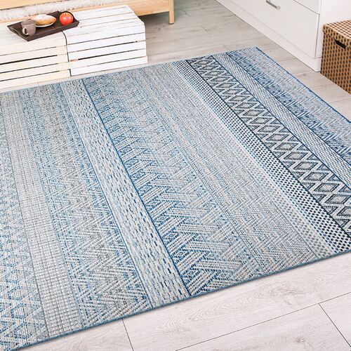 Palm Beach Outdoor Rug, Surf/Ivory 7 Palm Beach Outdoor Rug, Surf/Ivory