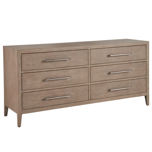 Vivian 6-Drawer Dresser, Gray Oak 1 Vivian 6-Drawer Dresser, Gray Oak
