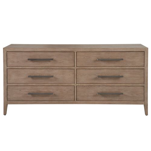 Vivian 6-Drawer Dresser, Gray Oak 2 Vivian 6-Drawer Dresser, Gray Oak