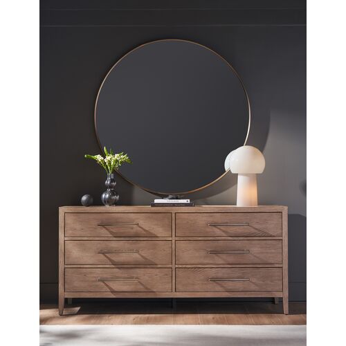 Vivian 6-Drawer Dresser, Gray Oak 4 Vivian 6-Drawer Dresser, Gray Oak