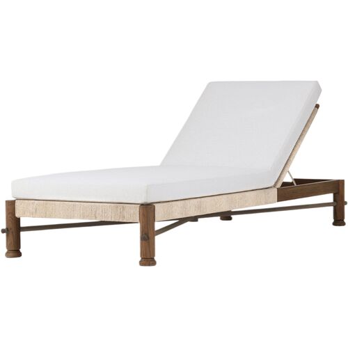 Finnegan Outdoor Teak Woven Chaise 1 Finnegan Outdoor Teak Woven Chaise