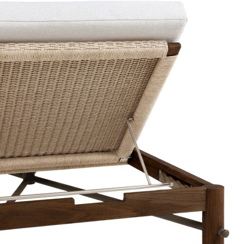 Finnegan Outdoor Teak Woven Chaise 11 Finnegan Outdoor Teak Woven Chaise