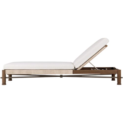 Finnegan Outdoor Teak Woven Chaise 2 Finnegan Outdoor Teak Woven Chaise