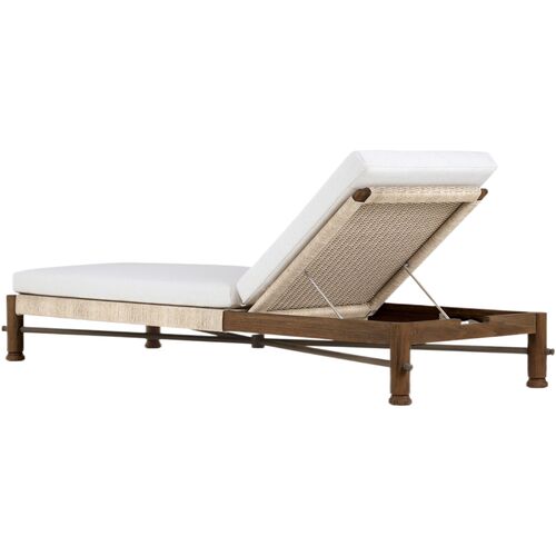 Finnegan Outdoor Teak Woven Chaise 3 Finnegan Outdoor Teak Woven Chaise
