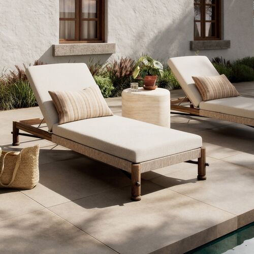 Finnegan Outdoor Teak Woven Chaise 9 Finnegan Outdoor Teak Woven Chaise