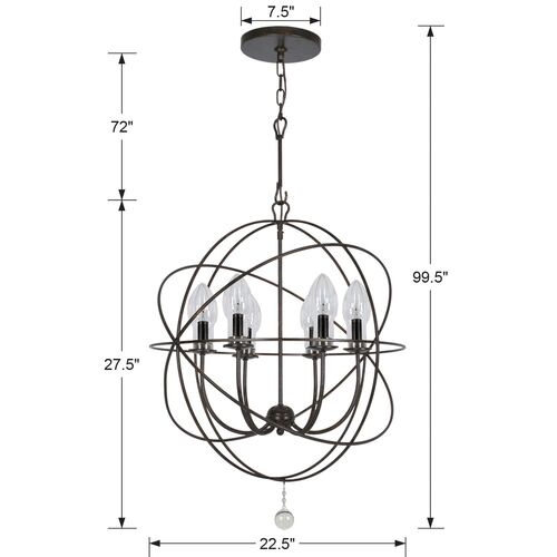 Solaris Outdoor 6-Light Chandelier, Bronze 6 Solaris Outdoor 6-Light Chandelier, Bronze