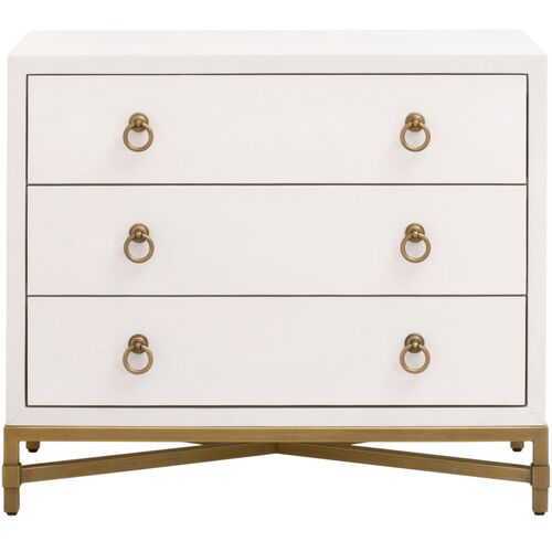 Sophia Shagreen 3-Drawer Nightstand, Pearl/Brushed Gold 2 Sophia Shagreen 3-Drawer Nightstand, Pearl/Brushed Gold
