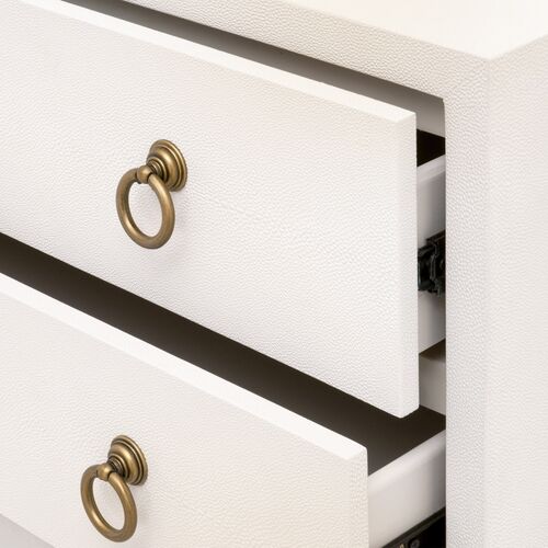 Sophia Shagreen 3-Drawer Nightstand, Pearl/Brushed Gold 6 Sophia Shagreen 3-Drawer Nightstand, Pearl/Brushed Gold