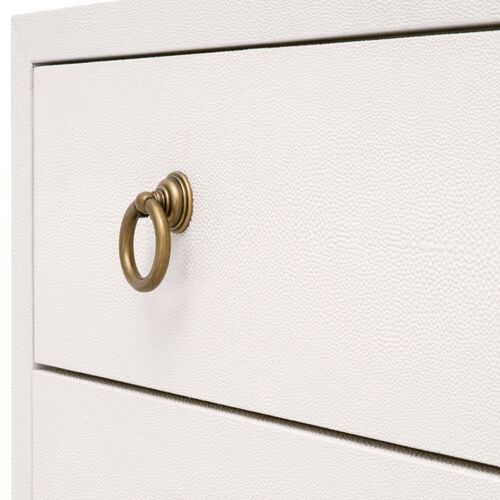 Sophia Shagreen 3-Drawer Nightstand, Pearl/Brushed Gold 9 Sophia Shagreen 3-Drawer Nightstand, Pearl/Brushed Gold