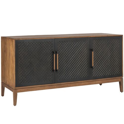 Tate 3-Door Cabinet, Brown/Black 1 Tate 3-Door Cabinet, Brown/Black