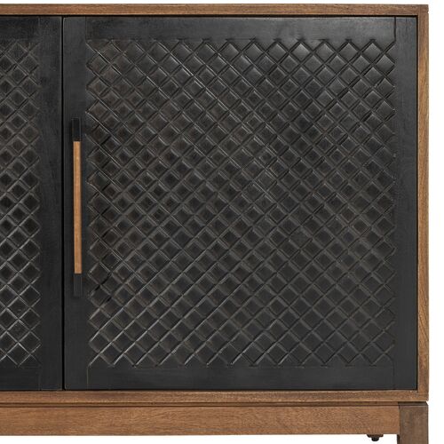 Tate 3-Door Cabinet, Brown/Black 10 Tate 3-Door Cabinet, Brown/Black