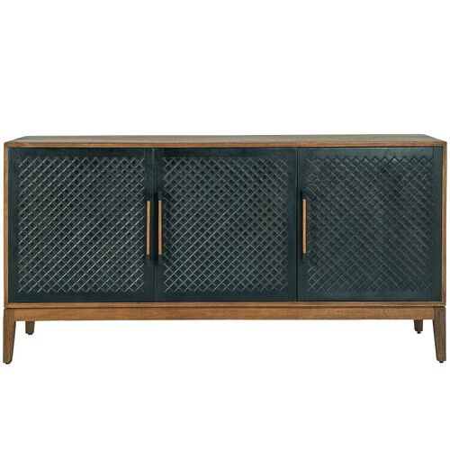 Tate 3-Door Cabinet, Brown/Black 2 Tate 3-Door Cabinet, Brown/Black