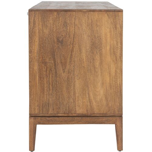 Tate 3-Door Cabinet, Brown/Black 4 Tate 3-Door Cabinet, Brown/Black