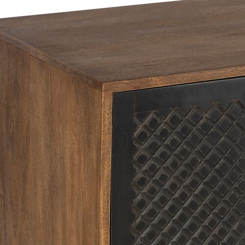 Tate 3-Door Cabinet, Brown/Black 6 Tate 3-Door Cabinet, Brown/Black