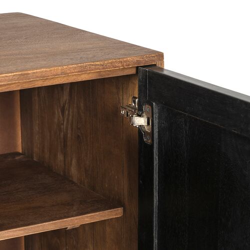 Tate 3-Door Cabinet, Brown/Black 9 Tate 3-Door Cabinet, Brown/Black