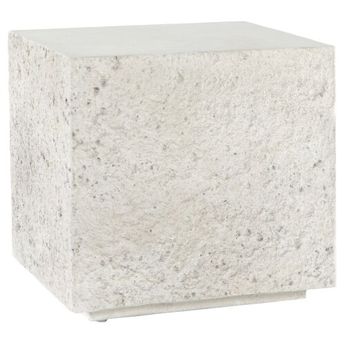 Celeste Outdoor Square End Table, Matte White Concrete 3 Celeste Outdoor Square End Table, Matte White Concrete