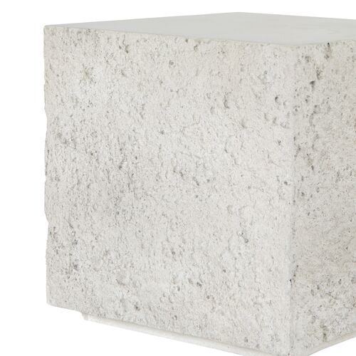 Celeste Outdoor Square End Table, Matte White Concrete 8 Celeste Outdoor Square End Table, Matte White Concrete