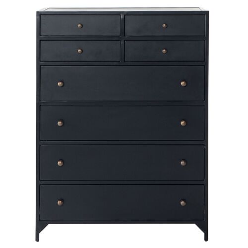 Coraline 8-Drawer Tall Dresser, Black 2 Coraline 8-Drawer Tall Dresser, Black
