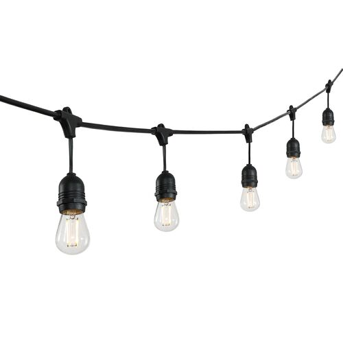 Soros 15-Light Outdoor String Lights, Black