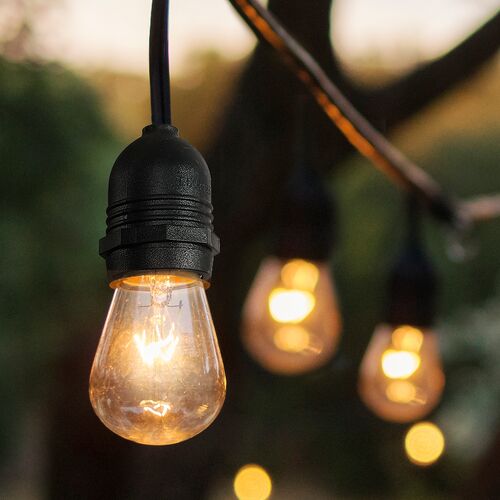 Soros 15-Light Outdoor String Lights, Black 2 Soros 15-Light Outdoor String Lights, Black