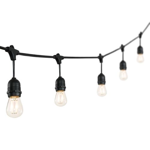 Soros 15-Light Outdoor String Lights, Black 3 Soros 15-Light Outdoor String Lights, Black