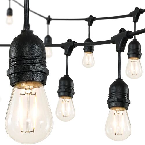 Soros 15-Light Outdoor String Lights, Black 4 Soros 15-Light Outdoor String Lights, Black