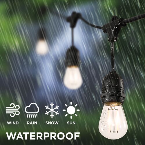 Soros 15-Light Outdoor String Lights, Black 6 Soros 15-Light Outdoor String Lights, Black