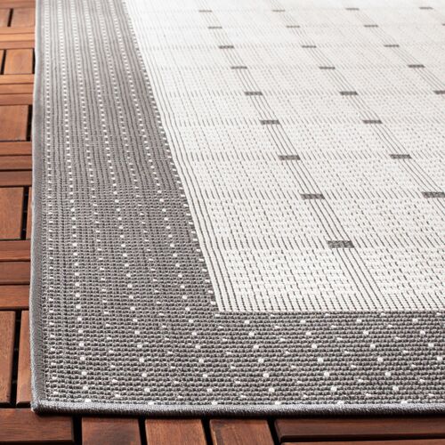 Bermuda Border Outdoor Rug, Gray/Ivory 6 Bermuda Border Outdoor Rug, Gray/Ivory