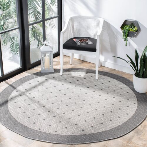 Bermuda Border Outdoor Rug, Gray/Ivory 8 Bermuda Border Outdoor Rug, Gray/Ivory
