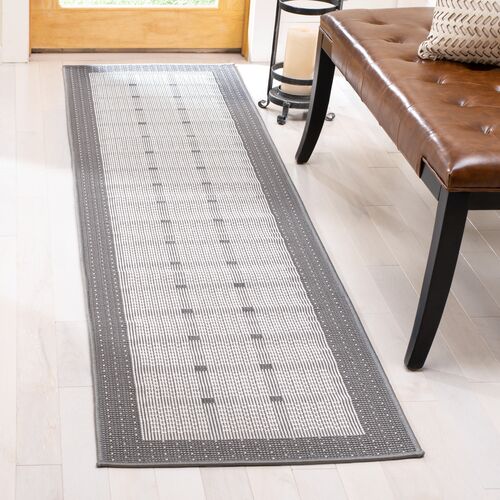 Bermuda Border Outdoor Rug, Gray/Ivory 9 Bermuda Border Outdoor Rug, Gray/Ivory